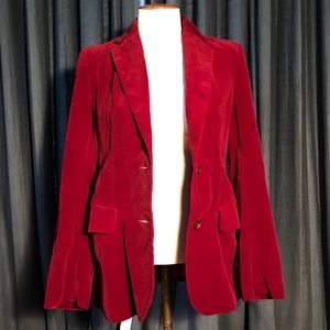 Vintage red velvet lined blazer